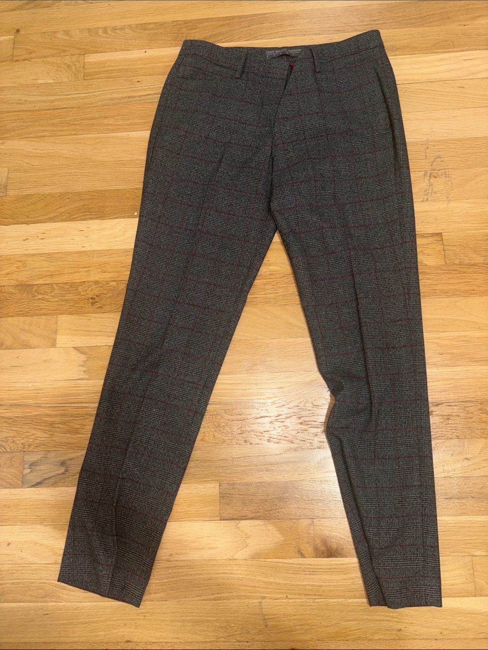 Grey Plaid Dress Pants - Classic Tailored Fit